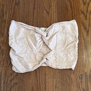 Women's Cream Twist-Front Top